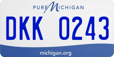 MI license plate DKK0243