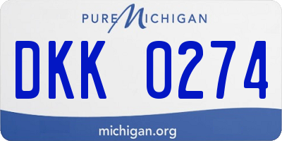 MI license plate DKK0274