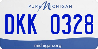 MI license plate DKK0328