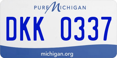 MI license plate DKK0337
