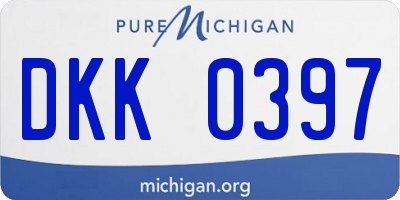 MI license plate DKK0397