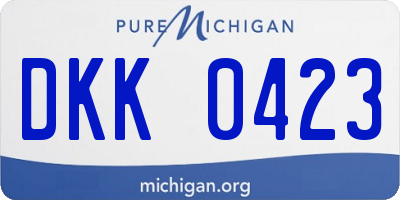 MI license plate DKK0423