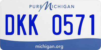 MI license plate DKK0571