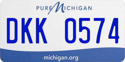 MI license plate DKK0574