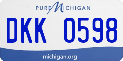 MI license plate DKK0598