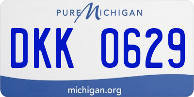 MI license plate DKK0629