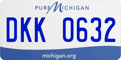 MI license plate DKK0632