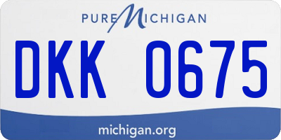 MI license plate DKK0675