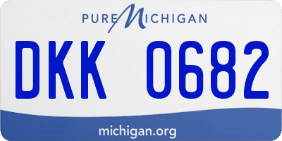 MI license plate DKK0682