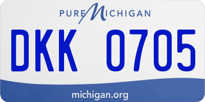MI license plate DKK0705