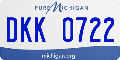 MI license plate DKK0722