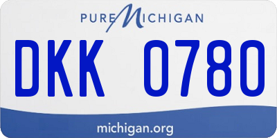 MI license plate DKK0780
