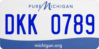 MI license plate DKK0789