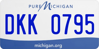 MI license plate DKK0795