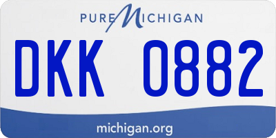 MI license plate DKK0882