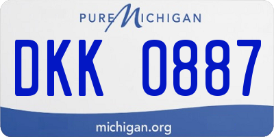 MI license plate DKK0887