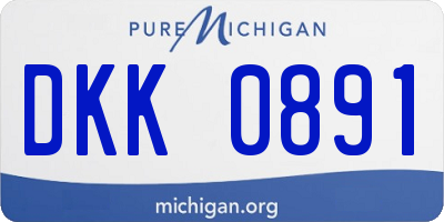 MI license plate DKK0891