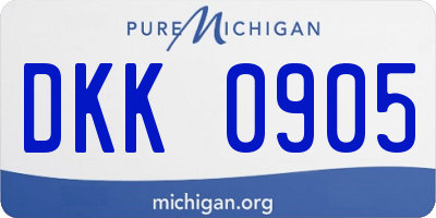 MI license plate DKK0905