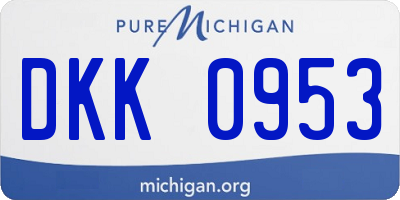 MI license plate DKK0953