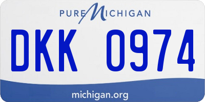 MI license plate DKK0974
