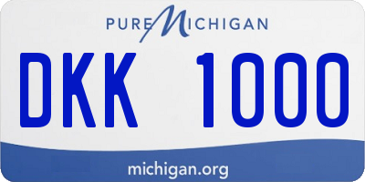 MI license plate DKK1000