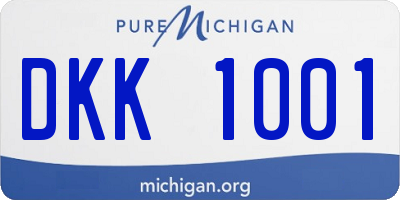 MI license plate DKK1001