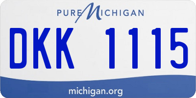 MI license plate DKK1115