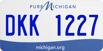 MI license plate DKK1227