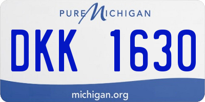 MI license plate DKK1630