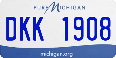 MI license plate DKK1908