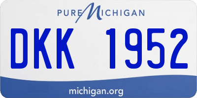 MI license plate DKK1952