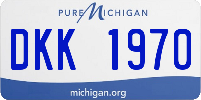 MI license plate DKK1970