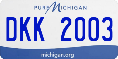 MI license plate DKK2003