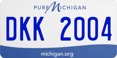 MI license plate DKK2004