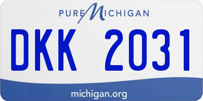 MI license plate DKK2031