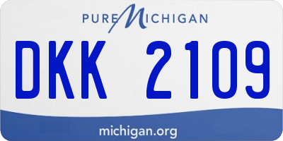 MI license plate DKK2109
