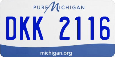 MI license plate DKK2116