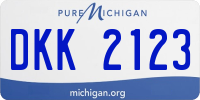 MI license plate DKK2123
