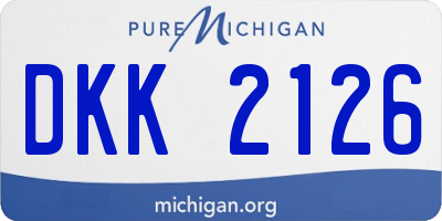 MI license plate DKK2126