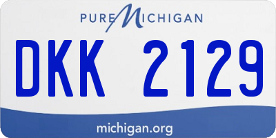 MI license plate DKK2129