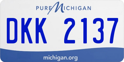 MI license plate DKK2137