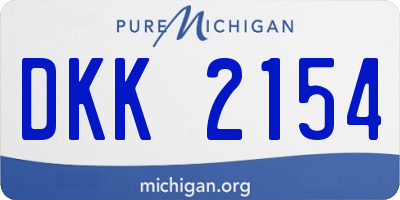 MI license plate DKK2154