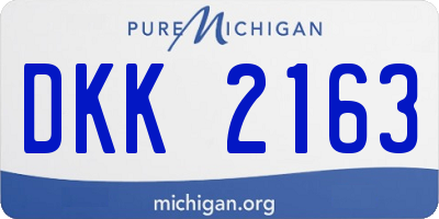 MI license plate DKK2163