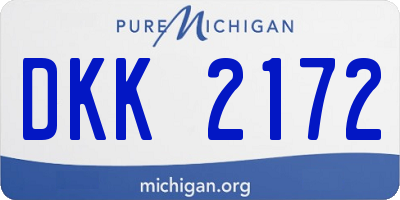 MI license plate DKK2172