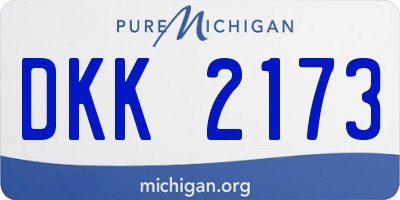 MI license plate DKK2173