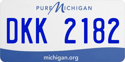 MI license plate DKK2182