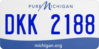MI license plate DKK2188