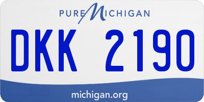 MI license plate DKK2190