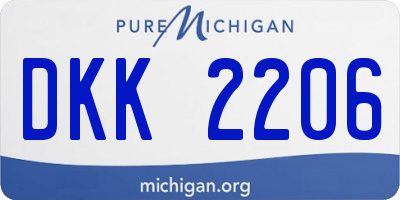 MI license plate DKK2206
