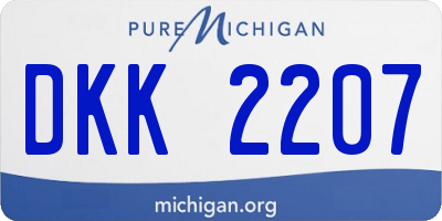 MI license plate DKK2207